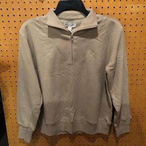 NWT Free Assembly Tan Half Zip Sweatshirt